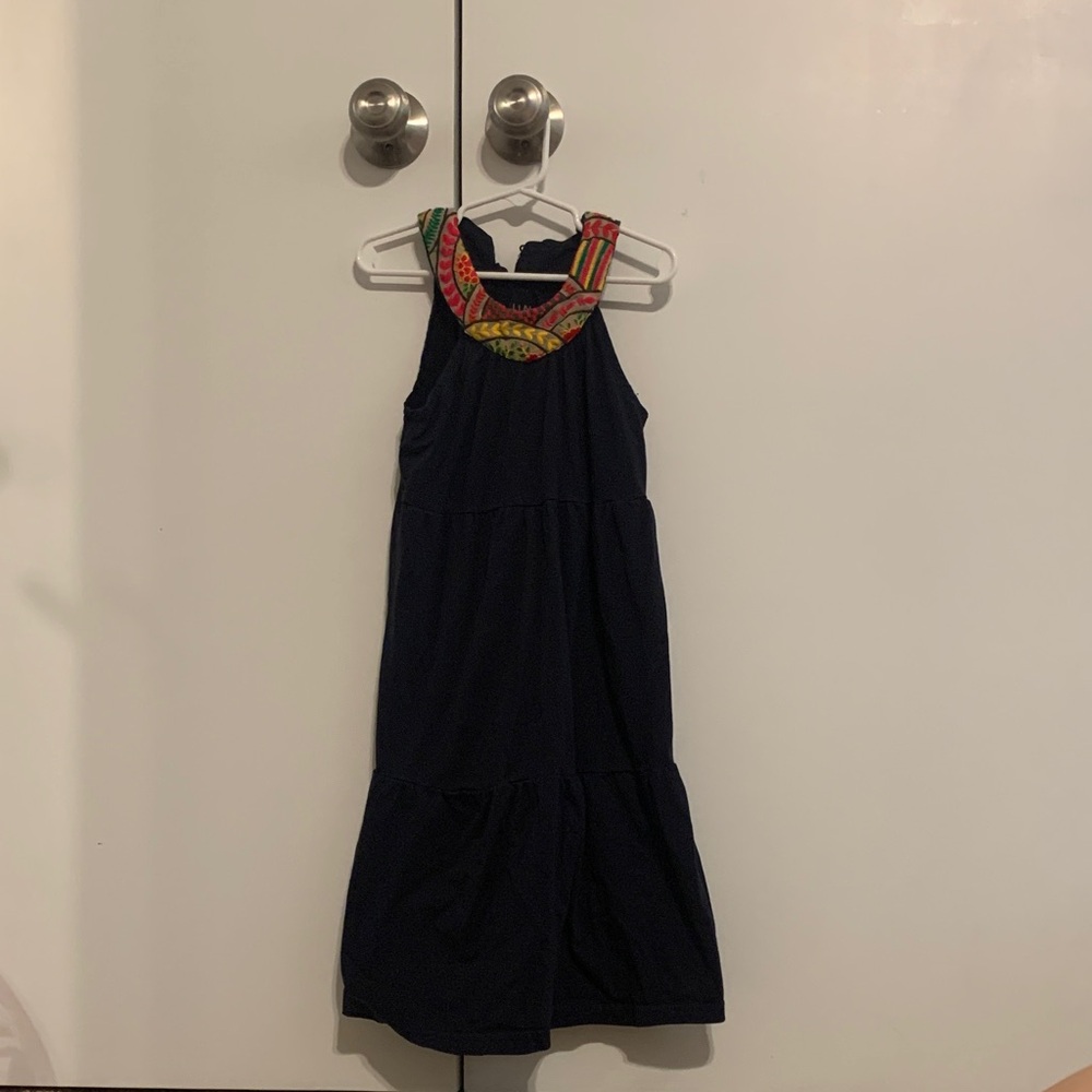 A.T.U.N. girls navy dress with colorful collar size 8-9
